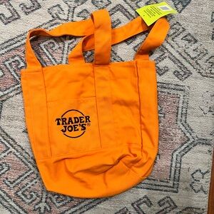 Trader Joe’s Bag Trader Joes Reusable MINI canvas bag Orange New